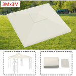 Tolletour toit de remplacement pavillon 3x3 m, double toit avec sortie de chemin�e, housse polyester ...