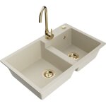 Tomas évier en granit à 2 cuves avec robinet mélangeur telma, beige - 6516 - 69 - 670200 - 50 - mexen ... Tomas évier en granit à 2 cuves avec robinet mélangeur telma, beige - 6516 - 69 - 670200 - 50 - mexen ...