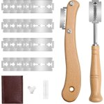 Ensemble de couteaux  pain, couteau  pain en bois avec 20 lames en acier inoxydable, coupe - pte manuel, ...