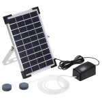 Kit de pompe  air  nergie solaire, panneau solaire de 5 w, pompe  air, tuyaux d'air et pierres d'aration ...