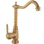 Robinet d'vier, robinet d'eau en laiton antique robinets de cuisine chauds et froids rtro poigne unique ...