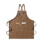 Tablier de chef, tablier de jardinage en toile de coton avec grandes poches pour hommes et femmes, bavoir ... Tablier de chef, tablier de jardinage en toile de coton avec grandes poches pour hommes et femmes, bavoir ...