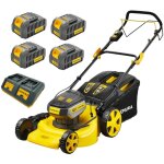 Tondeuse a batterie 80v (2x40v) - coupe 46cm - autotracte + 4 batteries 4ah + double chargeur - autonomie ...