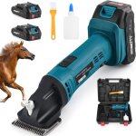 Tondeuse à batterie pour chevaux, tondeuse sans fil 500 w avec 2 batteries de 2 500 mah, 6 vitesses, ... Tondeuse à batterie pour chevaux, tondeuse sans fil 500 w avec 2 batteries de 2 500 mah, 6 vitesses, ...