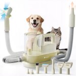Tondeuse chien avec aspirateur, 7 - en - 1 kit de toilettage pour chiens & chats, 11000pa puissance d?aspirati ...