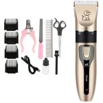 Tondeuse pour chiens et chats, 4 peignes interchangeables, r�glage sur 5 niveaux, batterie rechargeable, ...