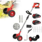 Tondeuse � gazon sans fil 21 v 2 000 mah, d�broussailleuse �lectrique, coupe - bordures r�glable en hauteur, ...