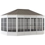 Tonnelle en aluminium / acier birkett en blanc - 366cm x 488cm Tonnelle en aluminium / acier birkett en blanc - 366cm x 488cm