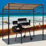 Tonnelle barbecue exterieur de 216 cm cadre en m�tal imperm�able abri barbecue avec �tag�re de service ...
