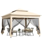 Tonnelle barnum automatique pop - up 3 x 3 m m�tal polyester imperm�abilis� anti uv moustiquaires sac ...