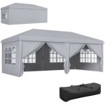 Tonnelle barnum pliant pop - up impermabilis 5, 85l x 2, 95l x 2, 7h m 6 parois latrales amovibles ...