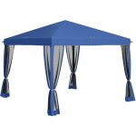 Tonnelle barnum pliant style colonial 2, 95l x 2, 95l x 2, 6h m 4 moustiquaires + sac de transport bleu ... Tonnelle barnum pliant style colonial 2, 95l x 2, 95l x 2, 6h m 4 moustiquaires + sac de transport bleu ...