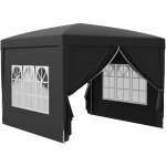 Tonnelle barnum pop - up pliant dim. 3l x 3l x 2, 58h m 2 fentres sac transport acier oxford noir