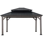 Sunjoy - tonnelle en cèdre rysi en noir - 390cm x 450cm Sunjoy - tonnelle en cèdre rysi en noir - 390cm x 450cm