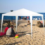 Tonnelle de jardin 3x3m tente de reception avec 4 bches amovibles et fentres transparentes tubes mtalliques ...