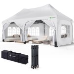 Vounot� tonnelle de jardin pliable 3x6m - barnum r�glable en hauteur avec 6 parois amovibles - imperm�able ...