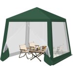 Woltu - tonnelle de jardin extrieur 3 x 3 m pergola jardin avec moustiquaire, parois latrales en maille, ...