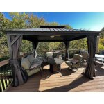 Purple leaf - tonnelle de jardin extérieur pergola aluminium avec moustiquaire et rideaux pavillon de ... Purple leaf - tonnelle de jardin extérieur pergola aluminium avec moustiquaire et rideaux pavillon de ...
