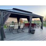 Purple leaf - tonnelle de jardin ext�rieur pergola aluminium avec moustiquaire et rideaux pavillon de ...