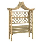 Tonnelle de jardin?pergola de jardin avec toit et banc bois de pin impr�gn� cfw310778