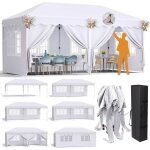 Tonnelle de jardin pop - up 3x6m, barnum pliant ext�rieur, tente de receptin f�te camping, imperm�able, ...