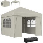 Tonnelle de jardin pop - up pliante - outsunny - 3x3 m anti - uv 30 + fen�tres parois lat�rales sac de ...