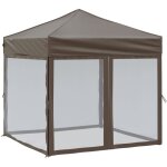 Tonnelle de jardin?tente de r�ception pliable avec parois taupe 2x2 m cfw310778