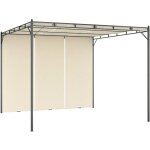 Design in - tonnelle, pergola de jardin, belvdre de jardin avec rideau latral 3x3x2, 25 m crme cfw61862 ...