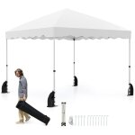 Costway - tonnelle pliante 3 x 3 m, abri ext�rieur portable avec sac � roulettes, 8 piquets, 4 ancrages, ...