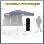 Tonnelle pliante 3 x 3 m impermeable protection solaire grise