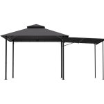 Tonnelle pliante 3x3 imperm�able luxe avec extension d'ombrage amovible, toit double couche et structure ...