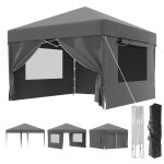 Tonnelle pliante 3x3m avec protection insectes & ventilation?stores + fen�tres a�r�es?montage express ...