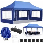 Tonnelle pliante 3x6 m impermable, tonnelle de jardin avec 4 parois latrales, tente de jardin avec ...