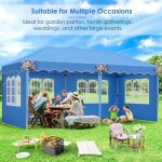 Tonnelle pliante 3x6m imperm�able, tonnelle de jardin, tente de reception avec 6 panneaux lat�raux, 420d ...