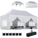 Tonnelle pliante - barnum - outsunny - imperm�able anti - uv, 6 parois lat�rales, 6 sacs de sable et ...