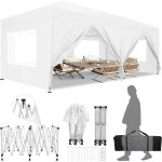 Tonnelle pliante de jardin 3x6m impermable anti - uv rglable, barnum pliant renforc de 6 parois, avec ...