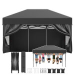 Tonnelle pliante r�sistante 3x4. 5m ?toit pointu & oxford 110g � rev�tement argent�?fixation renforc�e?plus ...