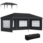 Tonnelle pop - up pliante - outsunny - 3 x 6 m - 3 cot�s d�montables - piquets d'ancrage au sol + sac ...