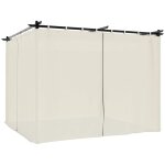 Tonnelle avec rideaux crme 3x3 m acier vidaxl