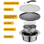 Tonysa barbecue cor�en multifonctionnel de 13 pouces, po�le � charbon de bois rond, po�le de camping, ...