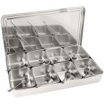 Tonysa bo�te d'assaisonnement en alliage d'aluminium � 8 grilles, conteneurs de stockage de condiments, ...