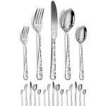 Tonysa ensemble de couverts imprims, couverts en acier inoxydable de style occidental, comprenant 4 ...