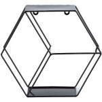 Tonysa �tag�res hexagonales �tag�re murale simple en fer forg� pour chambre � coucher, salon ou bureau, ...