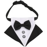 Tonysa formal dog tuxedo for small medium large dogs, wedding dog collar with bow tie, adjustable pet ... Tonysa formal dog tuxedo for small medium large dogs, wedding dog collar with bow tie, adjustable pet ...