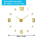 Tonysa horloge murale silencieuse 3d diy � cadran lumineux, sans per�age, en acrylique sans cadre, avec ...