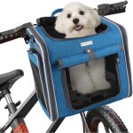 Tonysa panier avant de vlo pour chiens, cage pliante pour chiens, panier avant de vlo pour chiens respirant ...