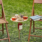 Tonysa portable de table de vin en bois pliant ext�rieur pour plage de pique - nique de l'arri�re - cour ...