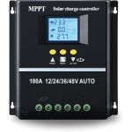 Tonysa - rgulateur de charge solaire mppt 100a 12v / 24v / 36v / 48v mppt controleur solaire cran lcd ...