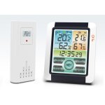 Station m�teo num�rique avec capteur ext�rieur thermom�tre, hygrom�tre, barom�tre horloge radio - pilot�e ...