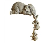 Tonysa statue d'�l�phant en r�sine, d�corative, �l�phant assis sur une �tag�re, m�re suspendue avec deux ...